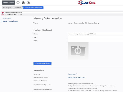 Mandanten App - Mercury Einstellungen