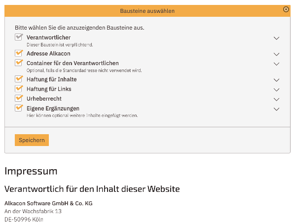 Datenschutz-Baukasten - Auswahl der Bausteine