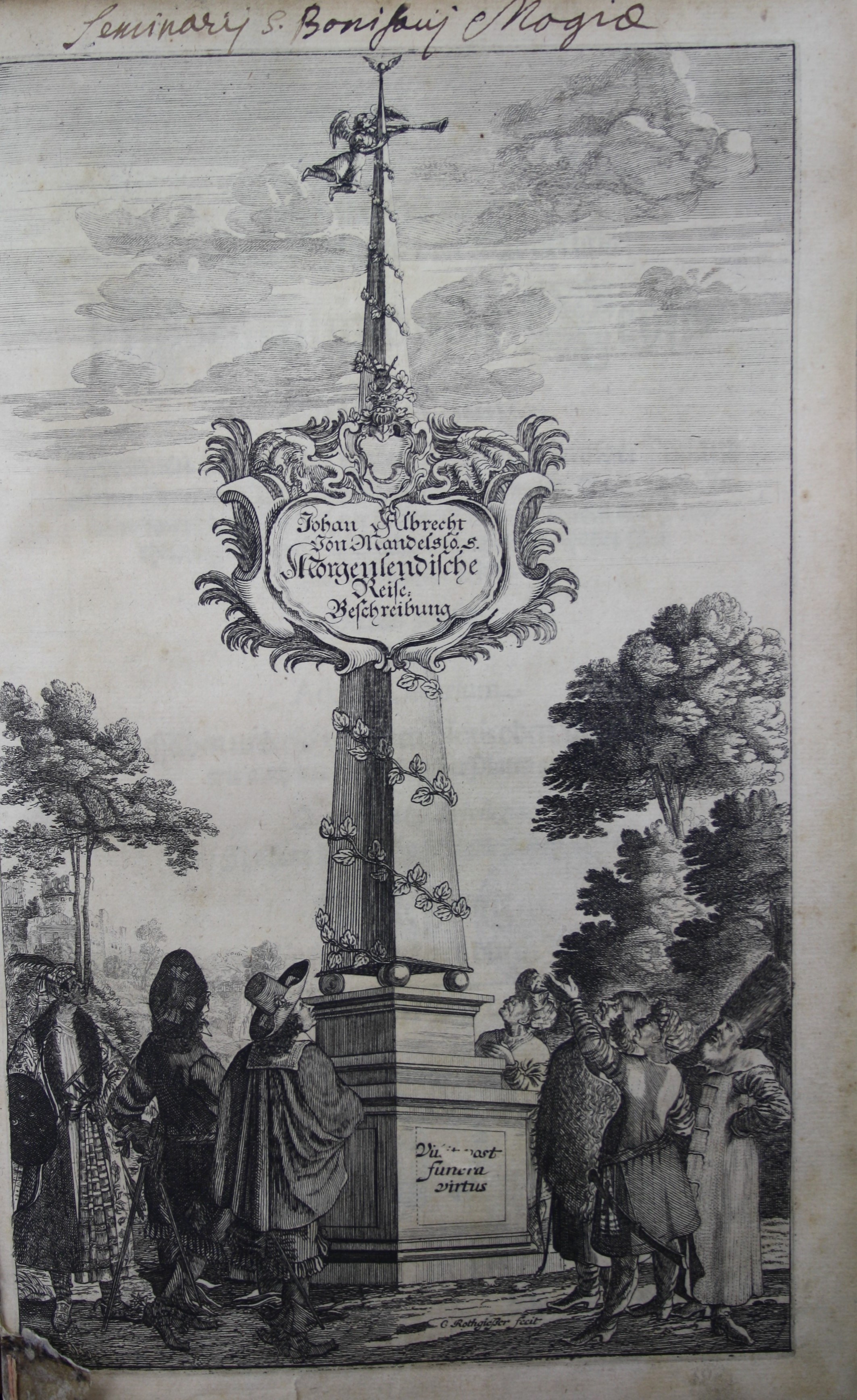Titelkupfer - Johann Albrecht von Mandelso, Adam Olearius, Morgenländische Reyse-Beschreibung Hamburg, Schleswig 1658 (Martinus-Bibliothek Mainz, 13/1063)
