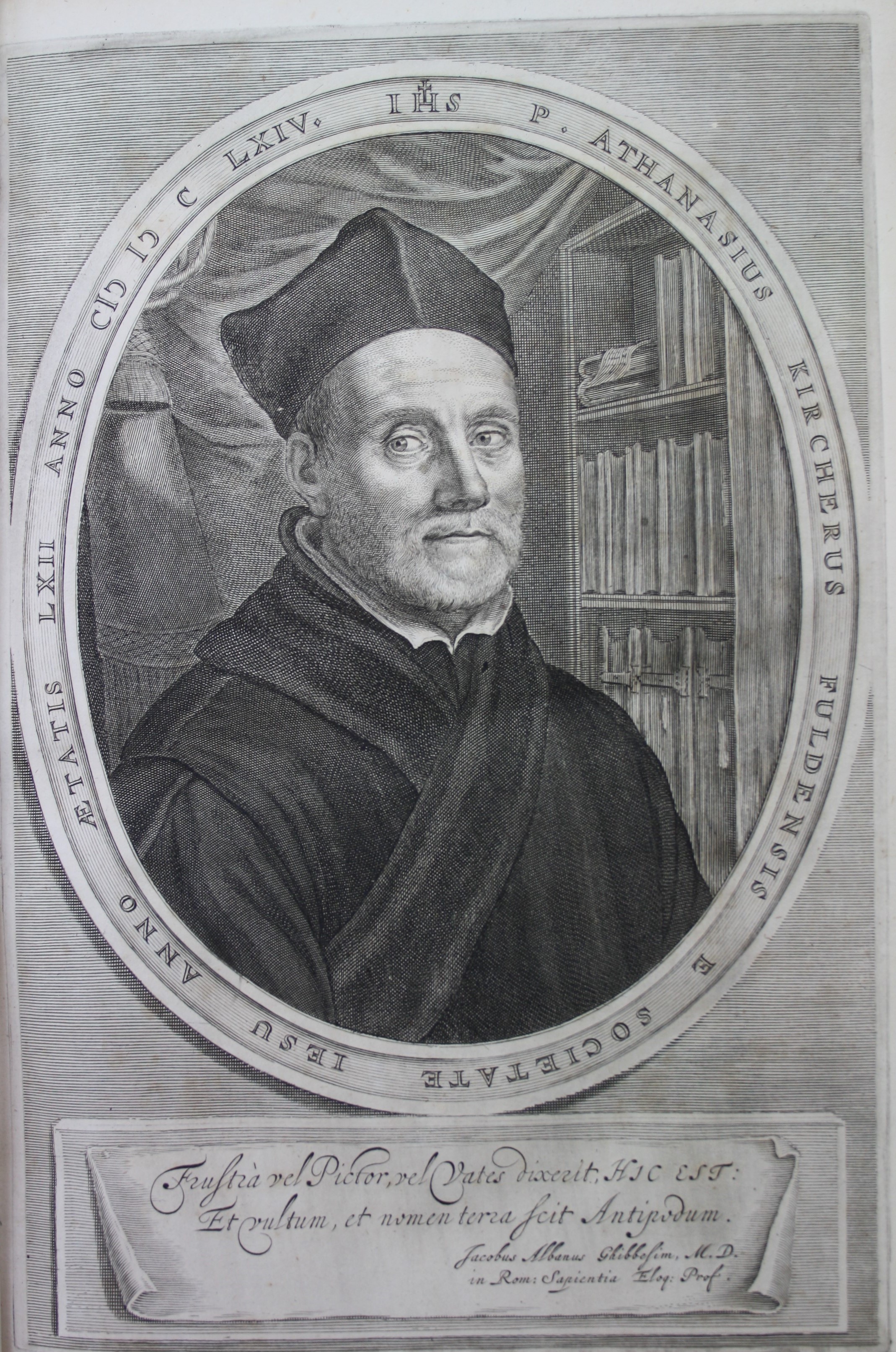 Porträt A. Kircher - Athansius Kircher, China monumentis illustrata Amsterdam 1667 (Martinus-Bibliothek Mainz, 16/789)