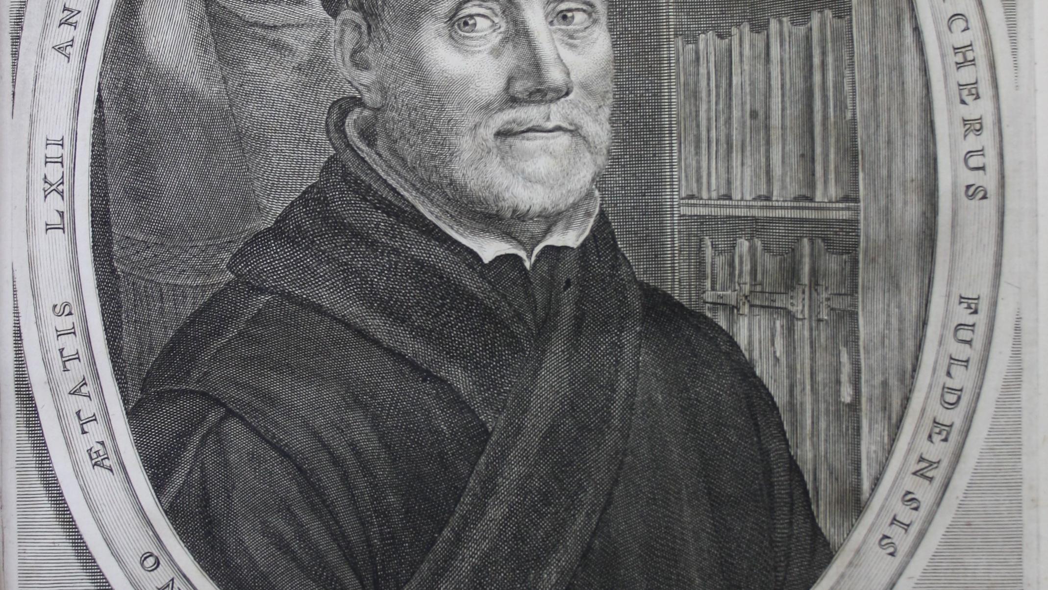 Porträt A. Kircher - Athansius Kircher, China monumentis illustrata Amsterdam 1667 (Martinus-Bibliothek Mainz, 16/789)