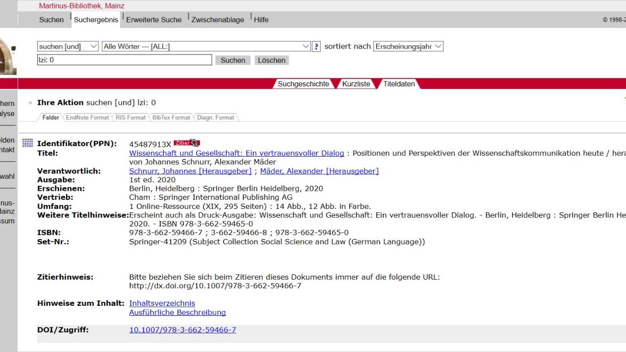 Beispiel für elektronische Medien