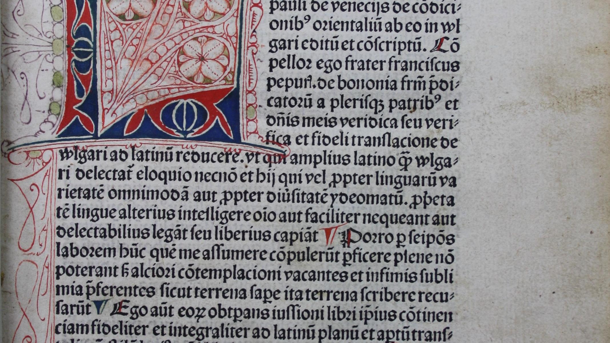 Marco Polo, Buch der Wunder (lat.) Gouda 1483/84 (Martinus-Bibliothek Mainz, Inc 771)